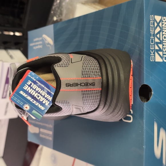 Skechers Gray and Black Max Cushioning Sneakers Extra Wide Fit - Picture 3 of 4